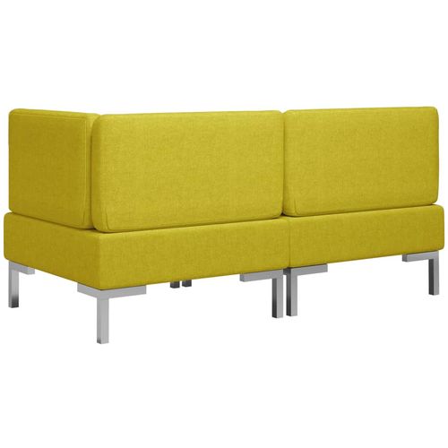 2-dijelni set sofa od tkanine žuti slika 5