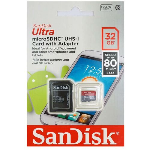 SanDisc MK Ultra microSDXC 32GB + SD Adapter + Memory Zone Android App 80MB/s slika 3