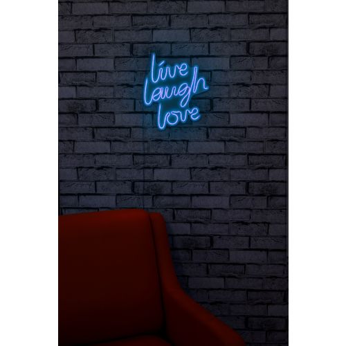 Wallity Ukrasna plastična LED rasvjeta, Live Laugh Love - Blue slika 3