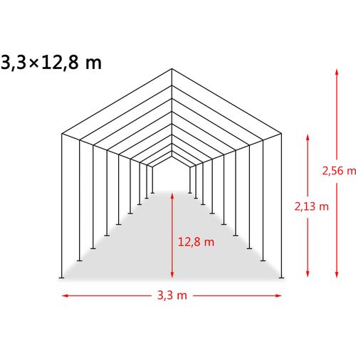 Uklonjivi šator za stoku PVC 550 g/m² 3,3 x 12,8 m tamnozeleni slika 40