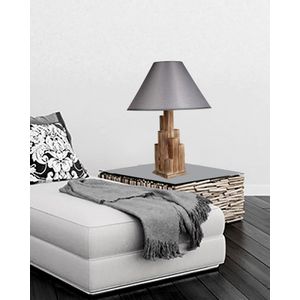 Kule Yanık Ahşap Masa Lambası Pramit Hasır Gri Abajurlu Brown
Grey Table Lamp