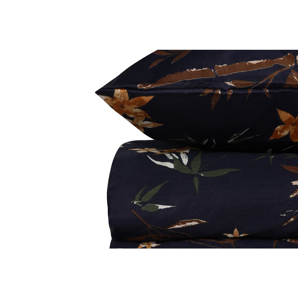 Satin set navlake za krevet kraljevske veličine (FR) Bamboo - Cvijet slika 4