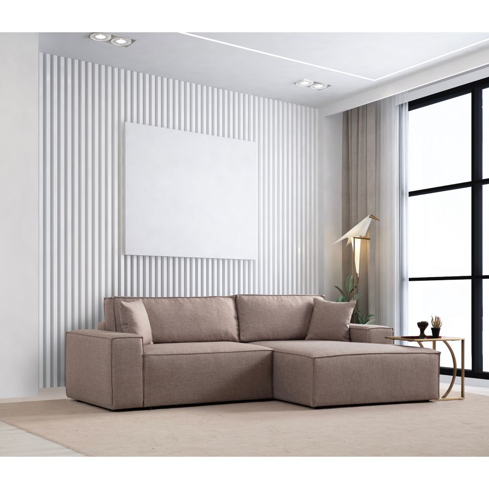 Pırlo Kutni Sofa na Razvlačenje - Smeđa slika 1