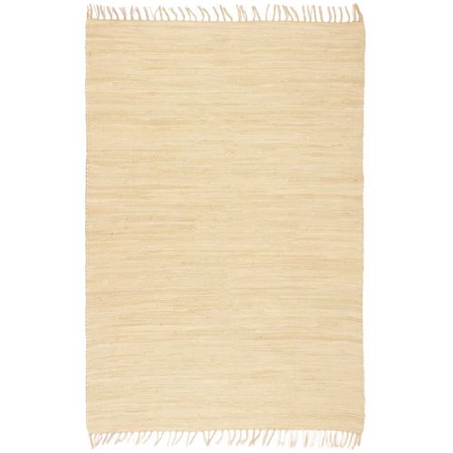Ručno tkani tepih Chindi od pamuka 80 x 160 cm krem boje slika 23