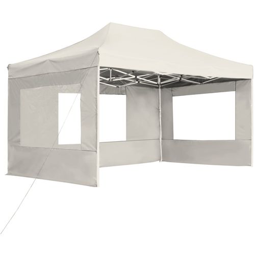 Profesionalni sklopivi šator za zabave 4,5 x 3 m krem slika 14