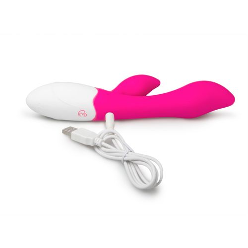 Silikonski G-spot Rabbit Vibrator - Roza/Bijeli slika 6