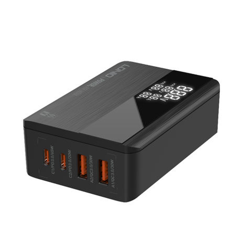 Kucni punjac LDNIO A4808Q SUPER FAST PPS 65W 2xPD 2xUSB crni slika 1