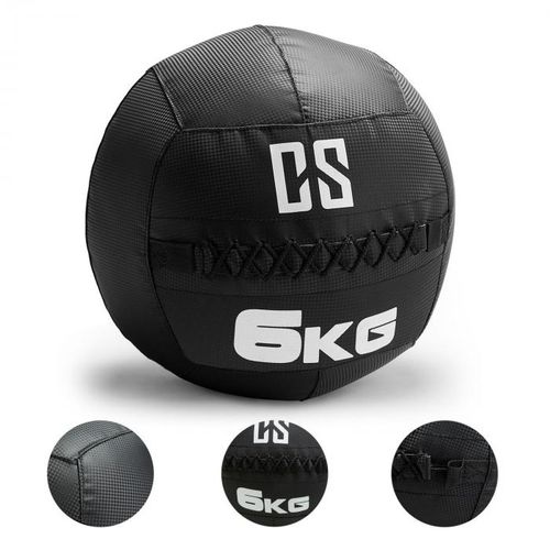 Capital Sports Bravor Wall Ball medicinska lopta 6kg, PVC dvostruki šavovi, crna  slika 3