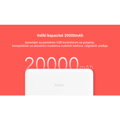 XIAOMI Prenosivi punjač Redmi Power Bank 20000mAh crna slika 5