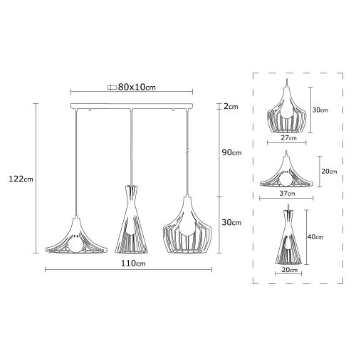 Mezopotamya - N-1287 Black Chandelier slika 7