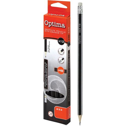 Grafitna olovka HB 12/1 OPTIMA s gumicom 252 slika 1