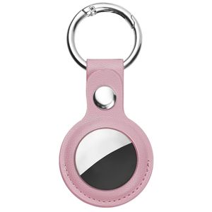 Techsuit - sigurni kožni držač (SLH1) - Apple AirTag torbica s metalnim prstenom - pink