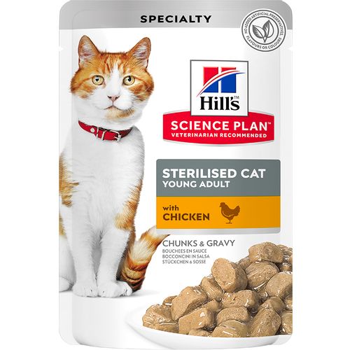 Hill's™ Science Plan™ Mačka Young Adult Sterilised vrećica s Piletinom, 85 g slika 1