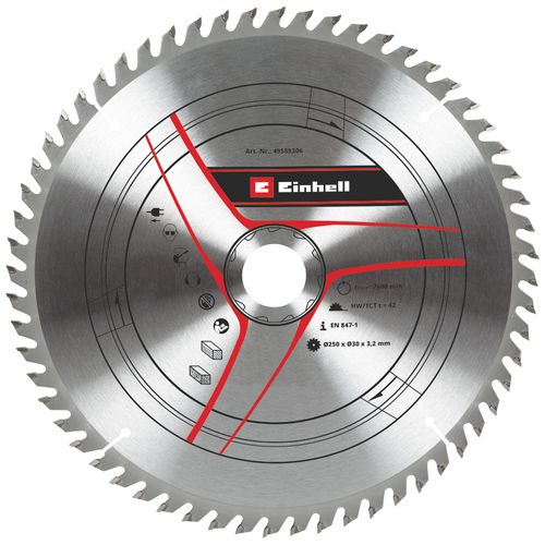 Einhell Pribor za stacionarne testere Set reznih listova 3 kom 250x30 T24/42/60 slika 1