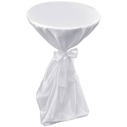 Bijeli stolnjak za stolove s vrpcom 80 cm 2 kom slika 12