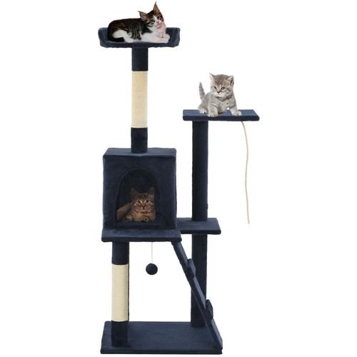 Penjalica za mačke sa stupovima za grebanje 120 cm tamnoplava slika 20