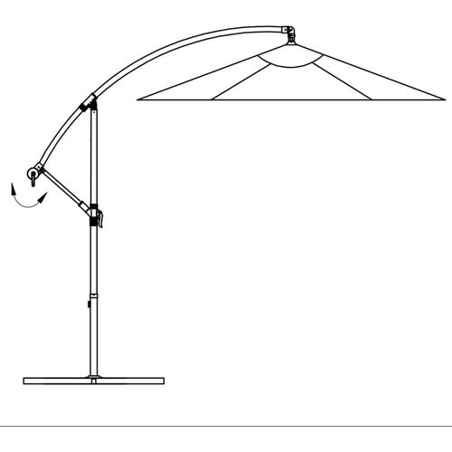 Konzolni suncobran 3,5 m pijesak bijeli slika 32