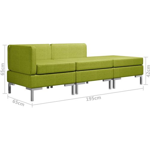 3-dijelni set sofa od tkanine zeleni slika 7