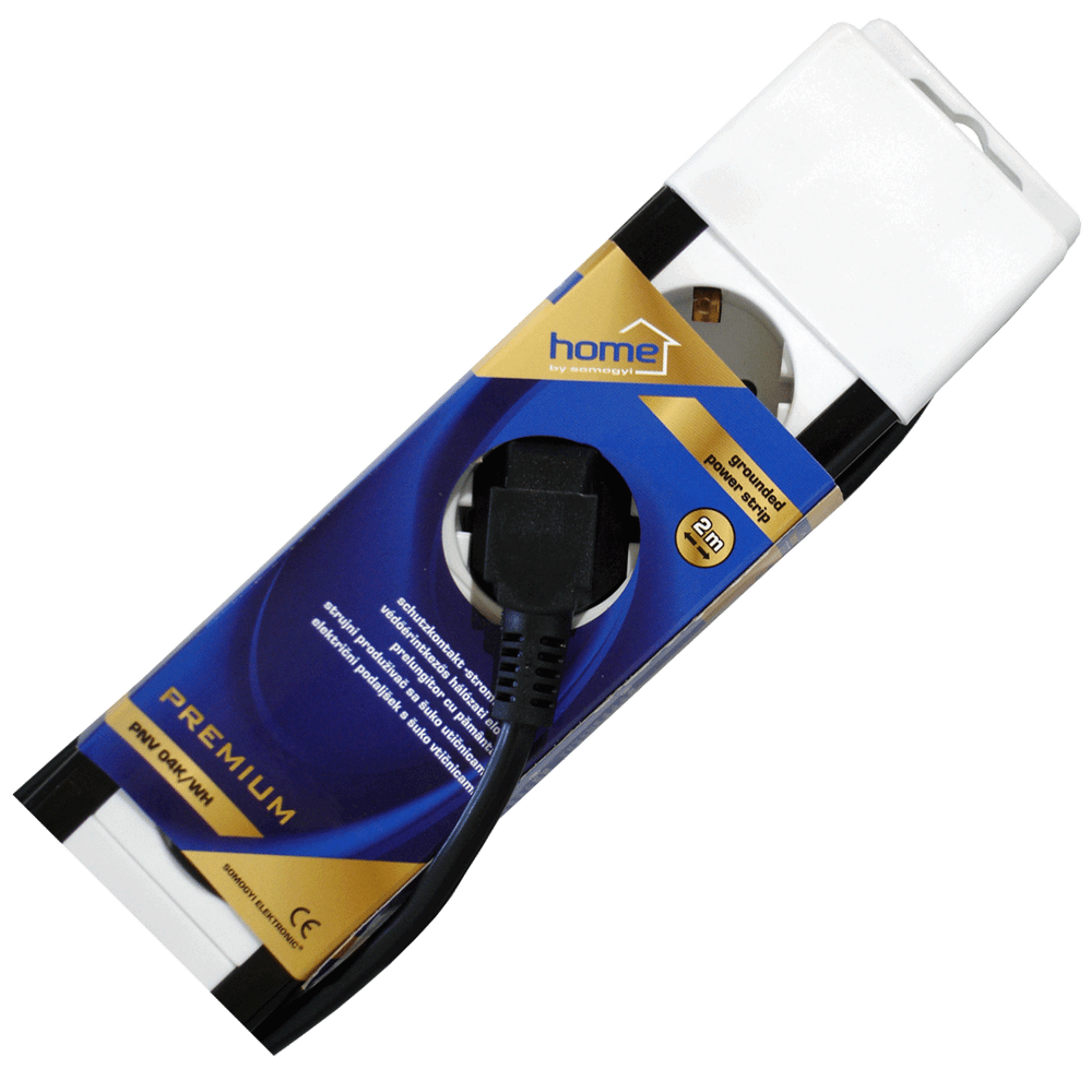 home Produžni kabl, 4 utičnica, prekidač, 1,0mm², 2 met, bijeli - PNV 04K/WH slika 2