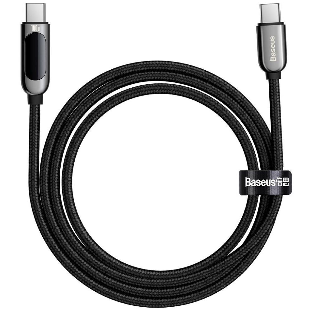 Baseus kabel usb-c to usb-c qc pd 100w 200 cm display black slika 2