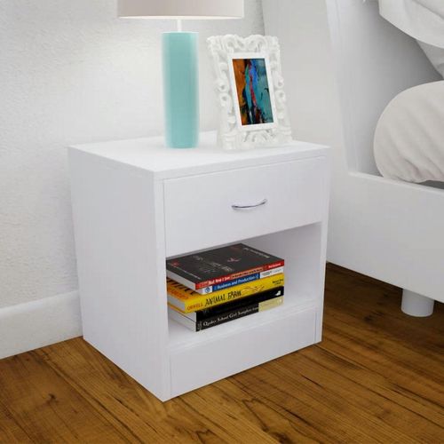 242547 Nightstand 2 pcs with Drawer White slika 6