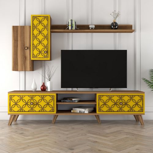 Woody Fashion TV jedinica, Class S - Walnut, Yellow slika 1