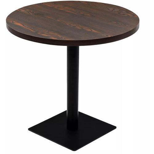 Okrugli stol za bistro od MDF-a i čelika 80x75 cm tamni pepeljasti slika 1