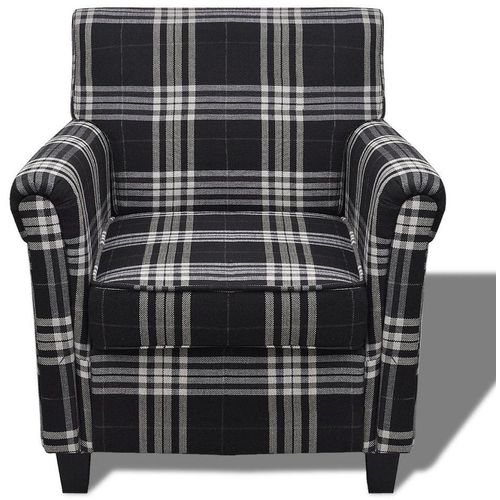 Sofa fotelja od tkanine s jastukom crna slika 5