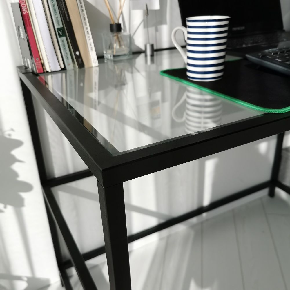 Master M101 Crni Radni Stol / 130x60cm sa Staklenom Pločom slika 9