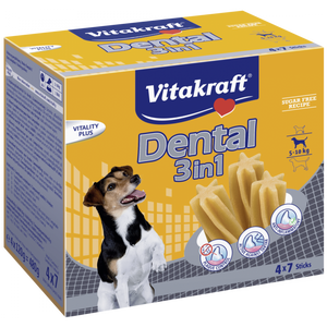 Vitakraft Multipakiranje Dental stick  3u1, S, za male pse od 4 do 10 kg, 4 x 120 g