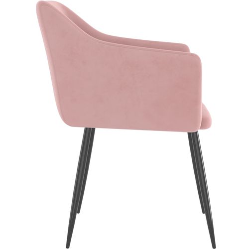 Blagovaonske stolice 4 kom ružičaste baršunaste slika 15
