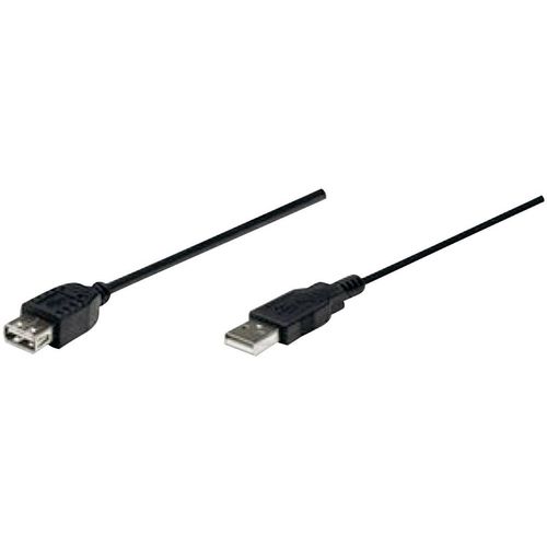 Manhattan USB kabel USB 2.0 USB-A utikač, USB-A utičnica 1.80 m crna pozlaćeni kontakti, UL certificiran 338653-CG slika 5