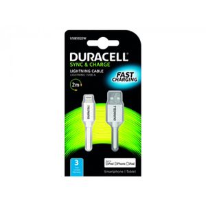 Duracell Kabel – Lightning to USB 2m - White