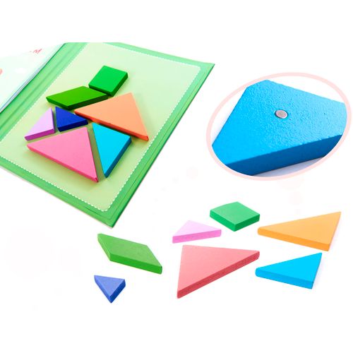 Montessori magnetna knjiga puzzle 3d tangram blokovi slika 4