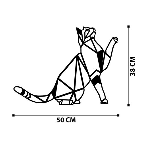 Wallity Dekorativni Metalni Ukras sa Mačkom u Crnoj Boji slika 6