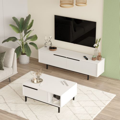 ON19-W White Living Room Furniture Set slika 1