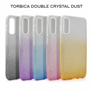 Torbica Double Crystal Dust za Huawei P40 Lite E ljubicasto srebrna