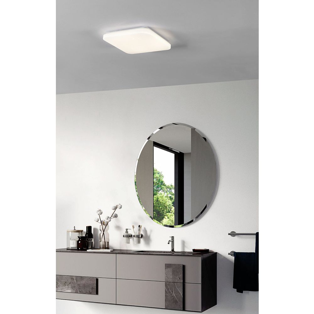 Eglo plafonjera 'Frania-S' LED, 14,6W, IP44, 330x330 mm, bijela/kristal efekt slika 5