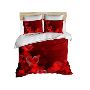 210 Red
White Double Duvet Cover Set