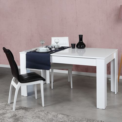 Woody Fashion Proširivi stol za blagovaonicu, Oblo - Shiny White slika 1