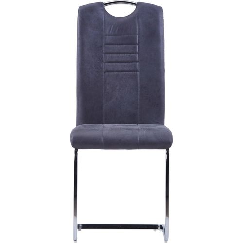 Konzolne blagovaonske stolice sive 2 kom umjetna brušena koža slika 17