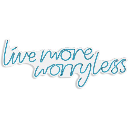 Wallity Ukrasna plastična LED rasvjeta, Live More Worry Less - Blue slika 6