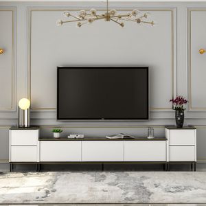 Imaj TV komoda - Bijela, Mramor Bijela, Crna, Zlatna