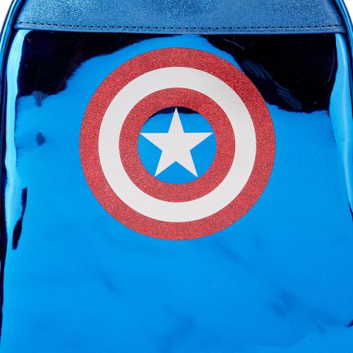 Loungefly Marvel Captain America Metalik Ruksak 26cm slika 6