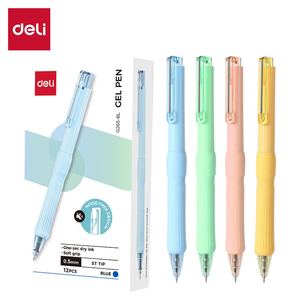 ROLER GEL DELI PASTEL PLAVI 0,5 mastilo suši za 1sek + tihi klik mehanizam EG265 slika 1