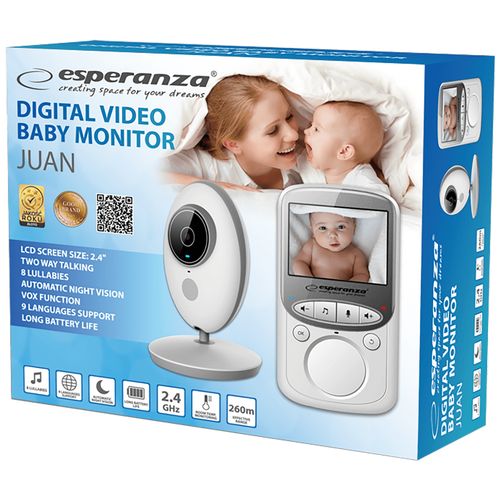 Esperanza baby monitor, 2.4" LCD, LED indikator, 2.4 GHz - EHM003 slika 2