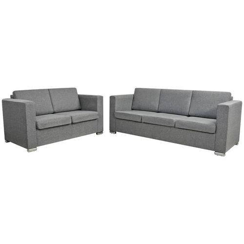 Dvodijelni set sofa od tkanine svijetlosivi slika 59