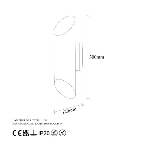 Opviq Cut - 11810 Crno-Zlatna Zidna Lampa slika 5