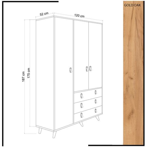 Franky Oak
White Wardrobe slika 5