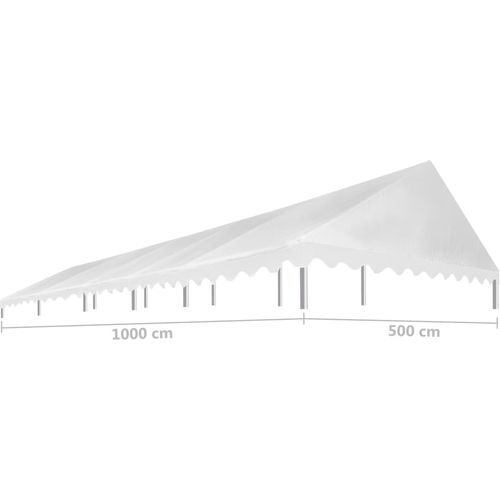 Krov za šator za zabave 5 x 10 m bijeli 450 g/m² slika 6